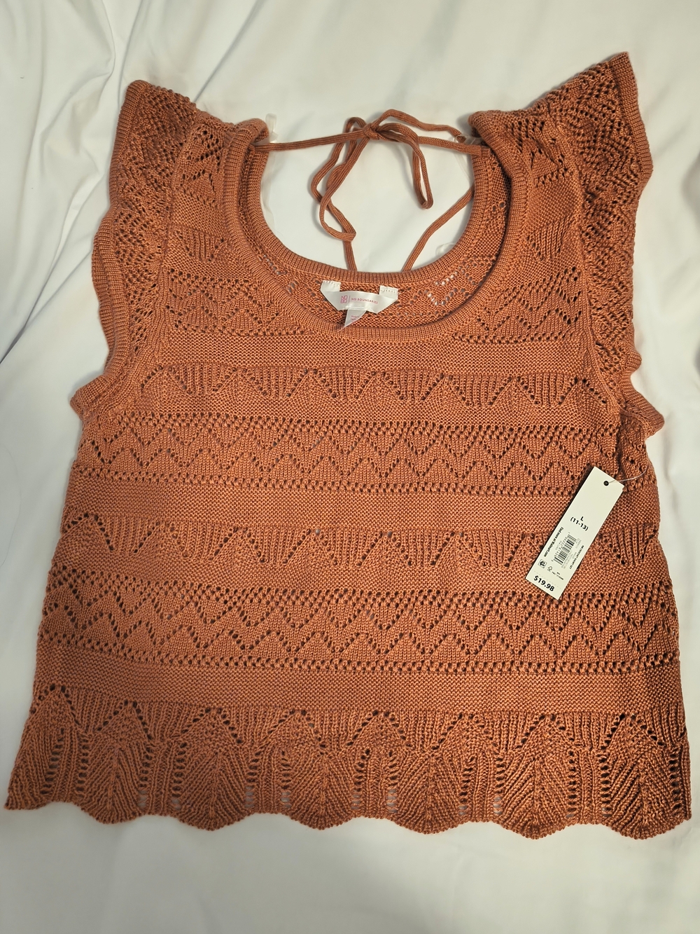 No Boundaries Mauve Knit 2-Piece Set Sleeveless Scoop Neck Top & Shorts Large - Picture 2 of 6